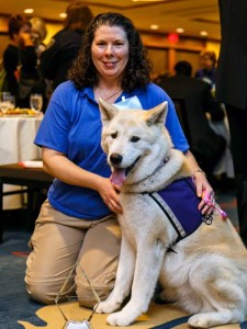 Diamond Collar winner Zipporah with her handler